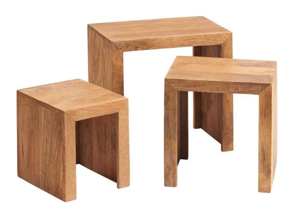 Toko Light Nest of 3 Tables | Set of three occasional stacking tables.